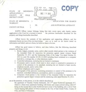 warrant holmseth epstein minnesota polk