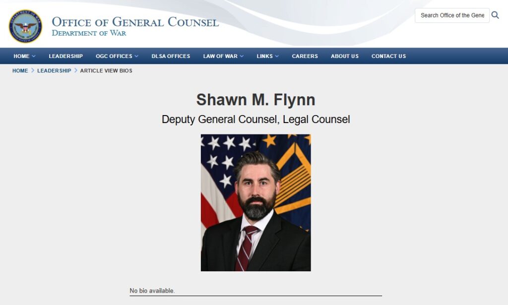 shawn m. flynn department of war
