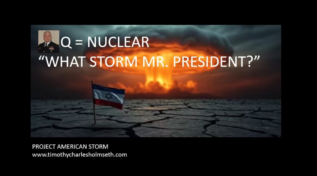Q STORM AQUINO TRUMP IRAN