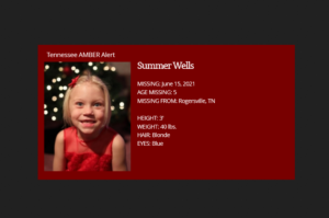 SUMMER WELLS AMBER ALERT TENNESSEE
